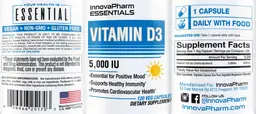 Label for Vitamin D3 5,000 IU