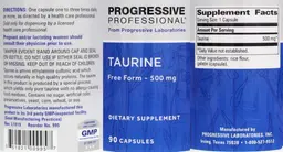 Label for Taurine 500 mg