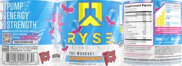 Label for Pre-Workout Blue Raspberry Ring Pop