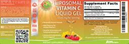 Label for Liposomal Vitamin C Liquid Gel 1100 mg