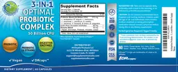 Label for Optimal Probiotic Complex 50 Billion CFU