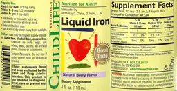 Label for Liquid Iron Natural Berry flavor
