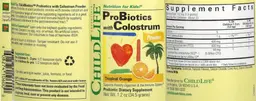 Label for Probiotics with Colostrum Tropical Orange