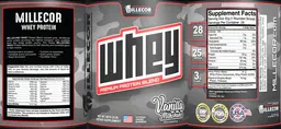 Label for Whey Vanilla Milkshake