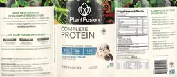 Label for Complete Protein Cookies and Cream
