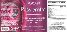 Label for Resveratrol 1000 mg