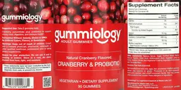Label for Cranberry & Probiotic Natural Cranberry Flavored