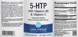 Label for 5-HTP with Vitamin B6 & Vitamin C