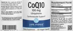 Label for CoQ10 100 mg