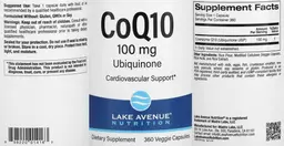 Label for CoQ10 100 mg