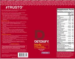 Label for Ready Clean Herbal Cleanse Grape Flavor
