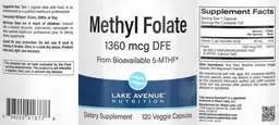 Label for Methyl Folate 1360 mcg DFE