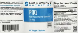 Label for PQQ 10 mg
