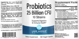 Label for Probiotics 25 Billion CFU