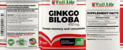 Label for Ginkgo biloba 450 mg
