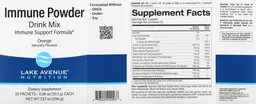 Label for Immune Powder Drink Mix Orange