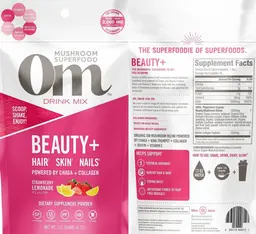 Label for Beauty+ Drink Mix Strawberry Lemonade Flavor