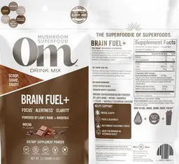 Label for Brain Fuel+ Drink Mix Mocha Flavor