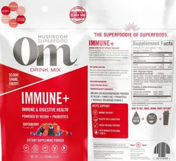 Label for Immune+ Drink Mix Superberry Flavor