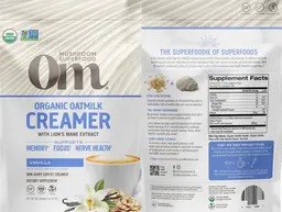 Label for Organic Oatmilk Creamer Vanilla