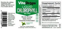 Label for Liquid Chlorophyll 50 mg Peppermint Flavor