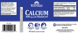 Label for Calcium 600 mg with Vitamin D3