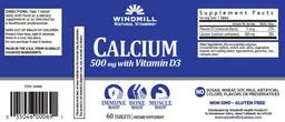 Label for Calcium 500 mg with Vitamin D3