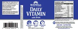 Label for Daily Vitamin with Iron