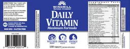 Label for Daily Vitamin Maximum Formula