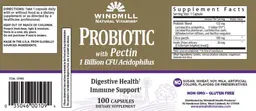Label for Probiotic with Pectin