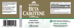 Label for Beta Carotene 7,500 mcg