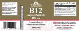 Label for B12 Cyanocobalamin 100 mcg