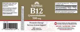 Label for B12 Cyanocobalamin 500 mcg
