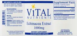 Label for Echinacea Extract 1000 mg