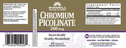 Label for Chromium Picolinate 200 mcg