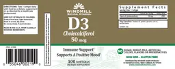 Label for D3 Cholecalciferol 50 mcg
