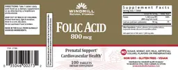 Label for Folic Acid 800 mcg