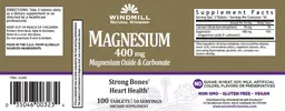 Label for Magnesium 400 mg