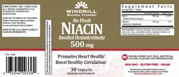 Label for No Flush Niacin 500 mg