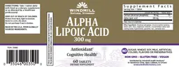Label for Alpha Lipoic Acid 300 mg