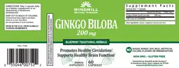 Label for Ginkgo biloba 200 mg