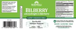 Label for Bilberry with Eyebright & Elderberry