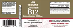 Label for Quick Melt B12 Cyanocobalamin - 1,000 mcg