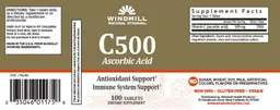 Label for C500 Ascorbic Acid