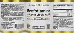 Label for Benfotiamine + Alpha Lipoic Acid