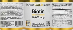 Label for Biotin 10,000 mcg