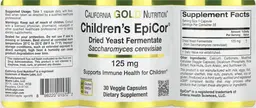 Label for Children's EpiCor Dried Yeast Fermentate 125 mg