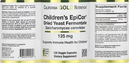 Label for Children's EpiCor Dried Yeast Fermentate 125 mg