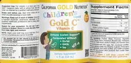 Label for Children's Liquid Gold C Tart Orange
