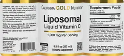 Label for Liposomal Liquid Vitamin C 1,000 mg